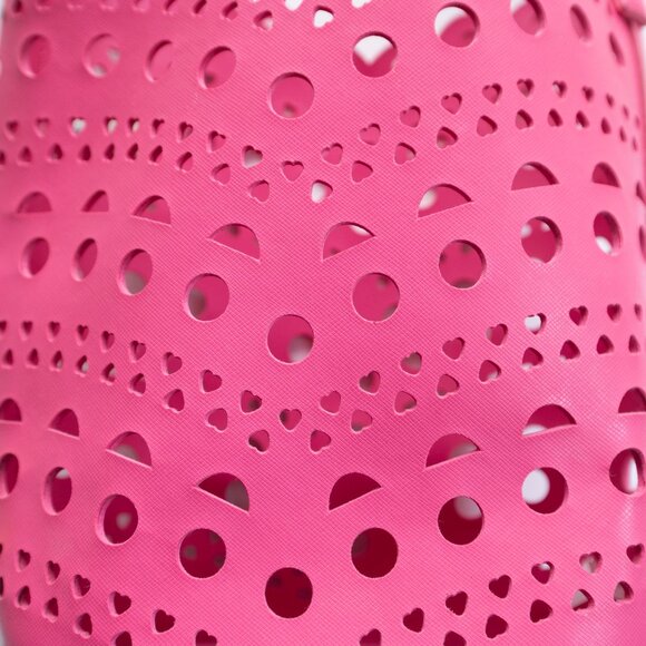 Neiman Marcus Pink Cut Out Bucket Bag - Picture 3 of 8